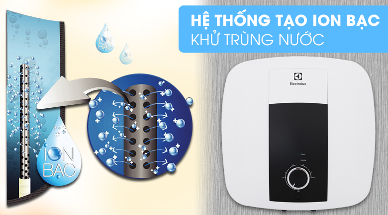 Hệ thống tạo Ion bạc kháng khuẩn - Bình nước nóng Electrolux 30 lít EWS302DX-DWM