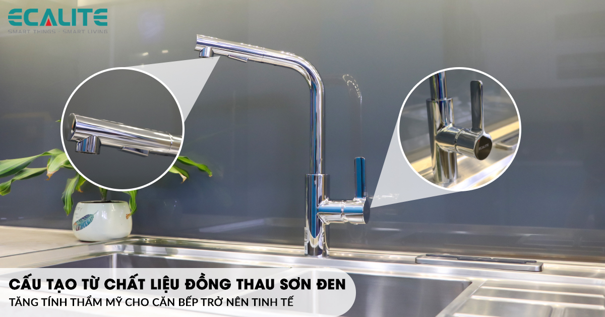 Vòi EF-H018C được cấu tạo từ chất liệu đồng thau