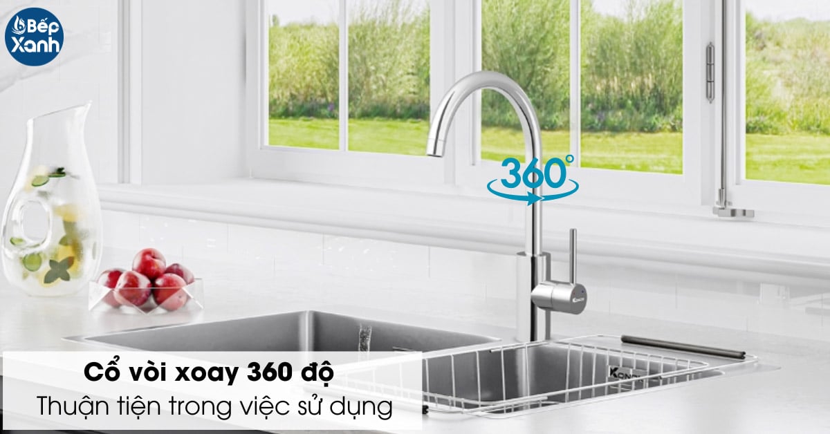 voi rua chen nong lanh konox rio co voi xoay 360 do