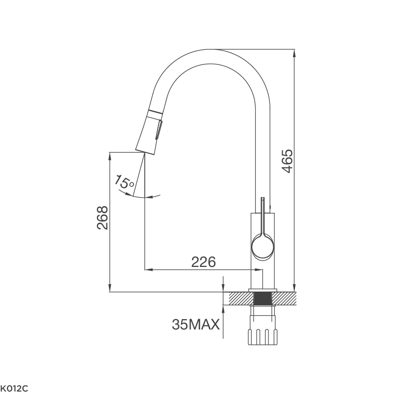 kích thước vòi rửa mạ chrome dây rút malloca k94c kích thước vòi rửa mạ chrome dây rút malloca k94c