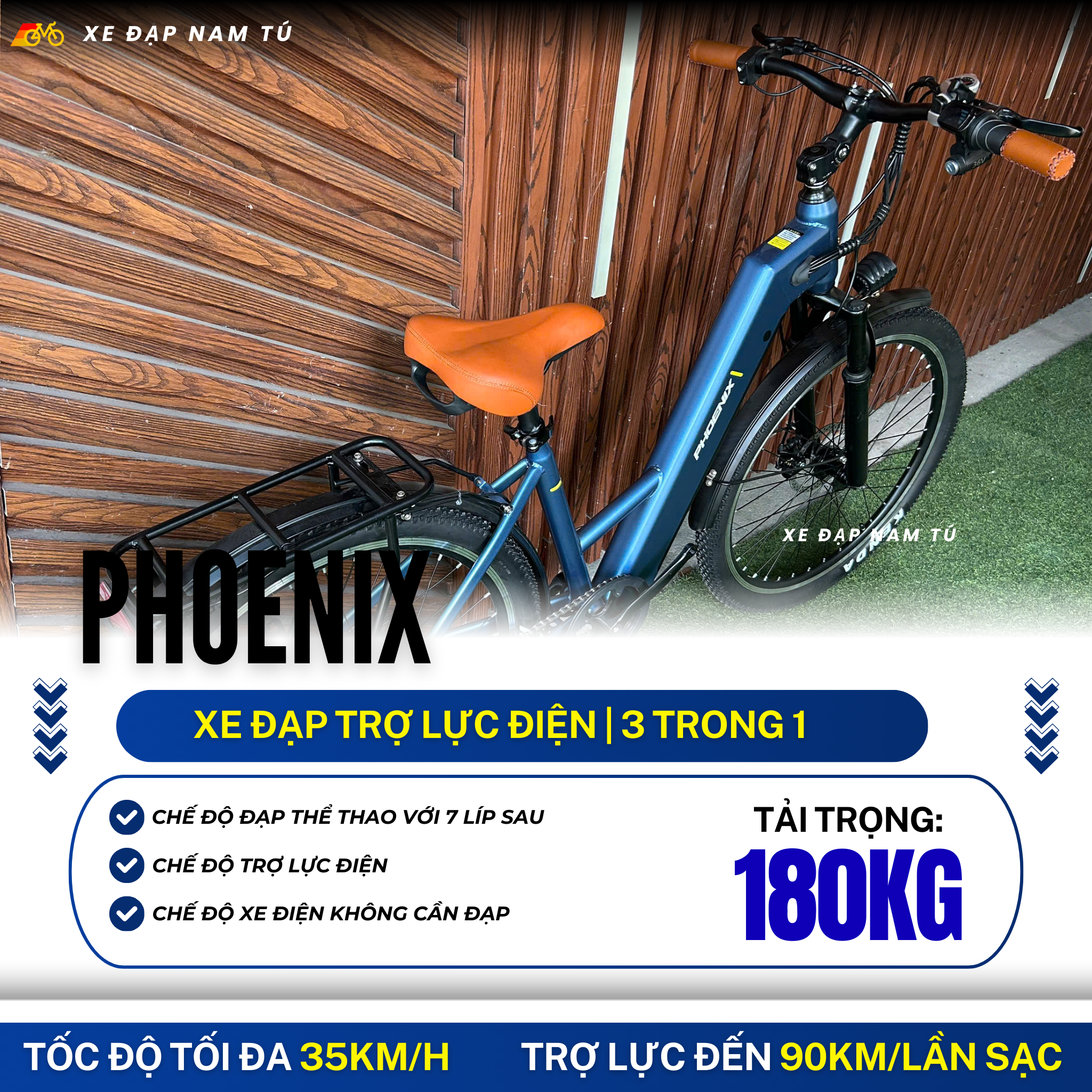 XE ĐẠP TRỢ LỰC ĐIỆN PHOENIX TR1 - PIN LITHIUM CAO CẤP – Xe Đạp Nam Tú