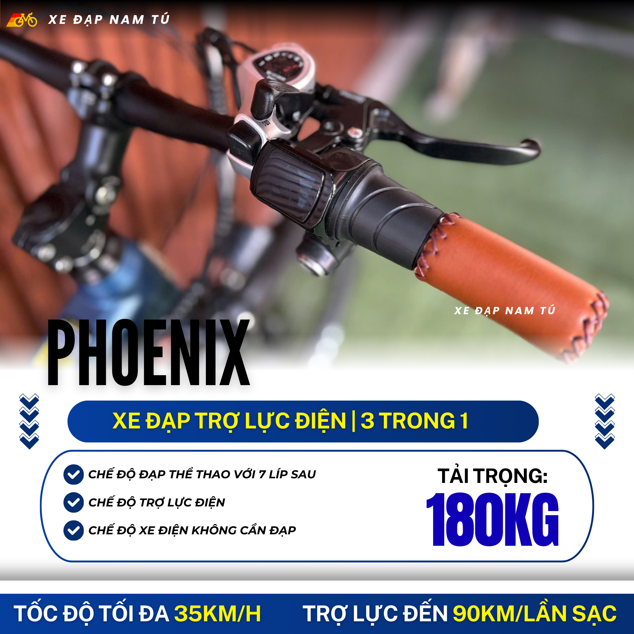XE ĐẠP TRỢ LỰC ĐIỆN PHOENIX TR1 - PIN LITHIUM CAO CẤP – Xe Đạp Nam Tú
