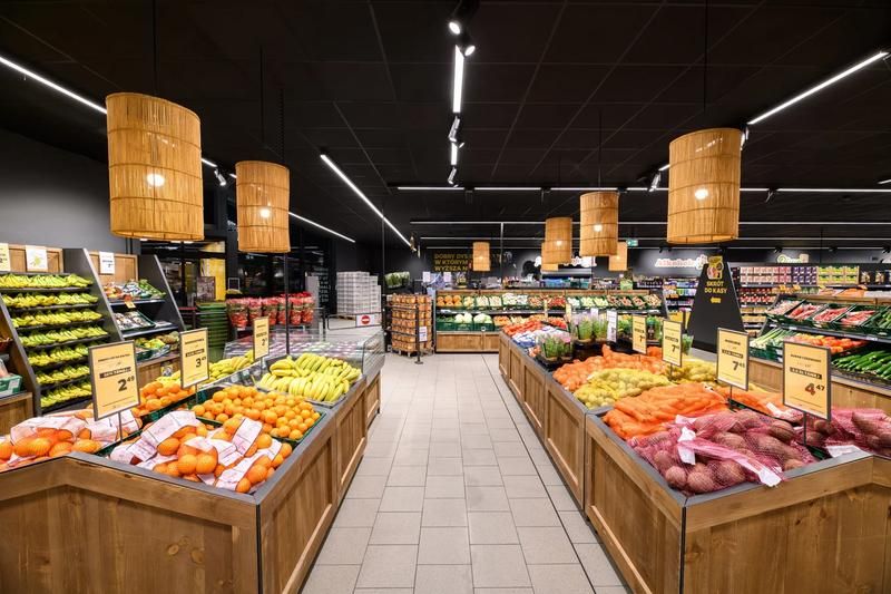 Cửa hàng thực phẩm sạch cần được thiết kế khoa học với lối đi rộng, phân khu rõ ràng