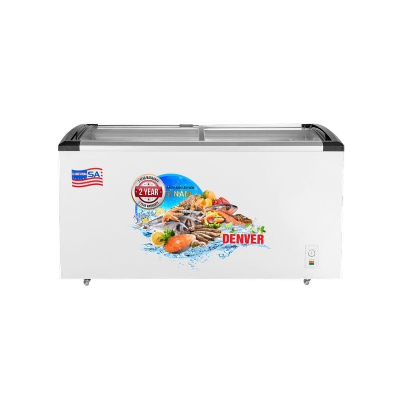 Tủ đông Denver AS 1280K - dung tích 620L, mặt kính cong trượt