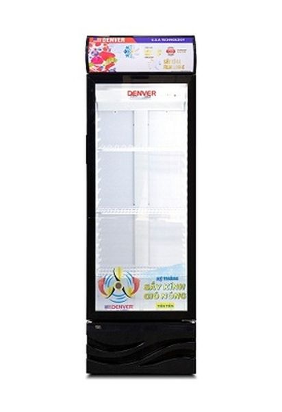 Denver TM 560TTL - Tủ mát đứng 260L, 1 cánh mở, kính 2 lớp chống đọng sương, làm lạnh gián tiếp