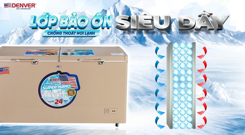 Lớp bảo ôn siêu dày - Giữ lạnh tốt, tiết kiệm điện