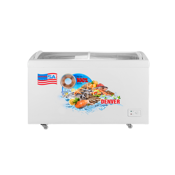 Tủ đông kính cong Denver AS 559K 365L Lòng inox