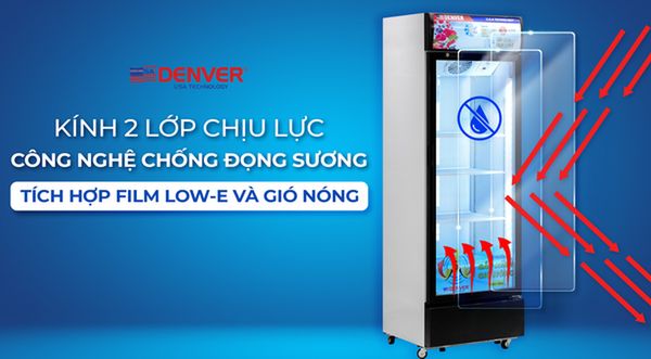 Tủ sử dụng kính cường lực 2 lớp dày tích hợp film Low-E