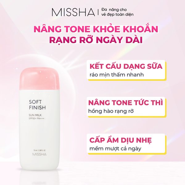 SỮA CHỐNG NẮNG NÂNG TONE TỰ NHIÊN, KHÔNG BÍ DA