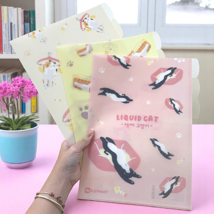 Đặc điểm nổi bật của bìa lá 3 ngăn Elephant Liquid Cat