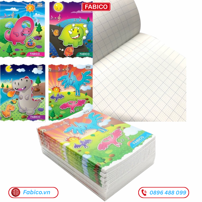 Vở Elephant 100 trang 5 ô ly, 100gsm, giấy True White Cream