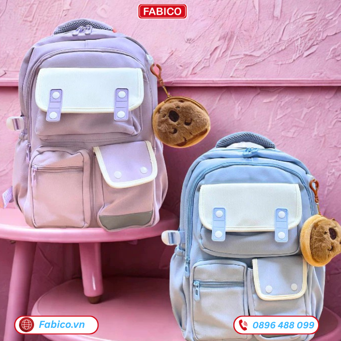 Balo học sinh Clouds Love chống nước, có charm