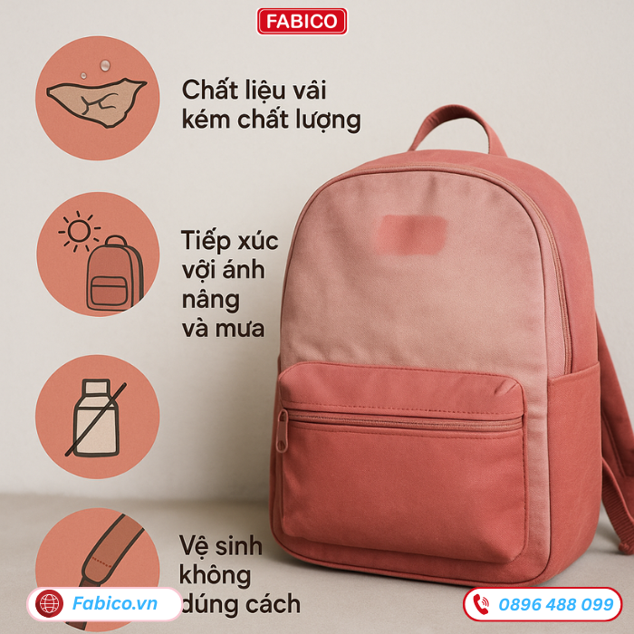 Lý do balo học sinh chống nước thường nhanh bạc màu