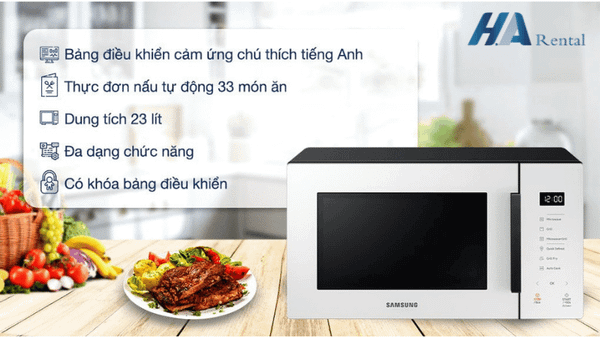 Lò Vi Sóng Bespoke -Chiên Nướng Không Dầu Grill Fry, Màu Trắng