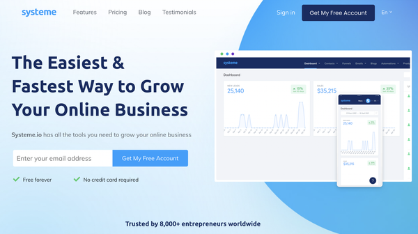 Systeme.io – For launching and managing your online business