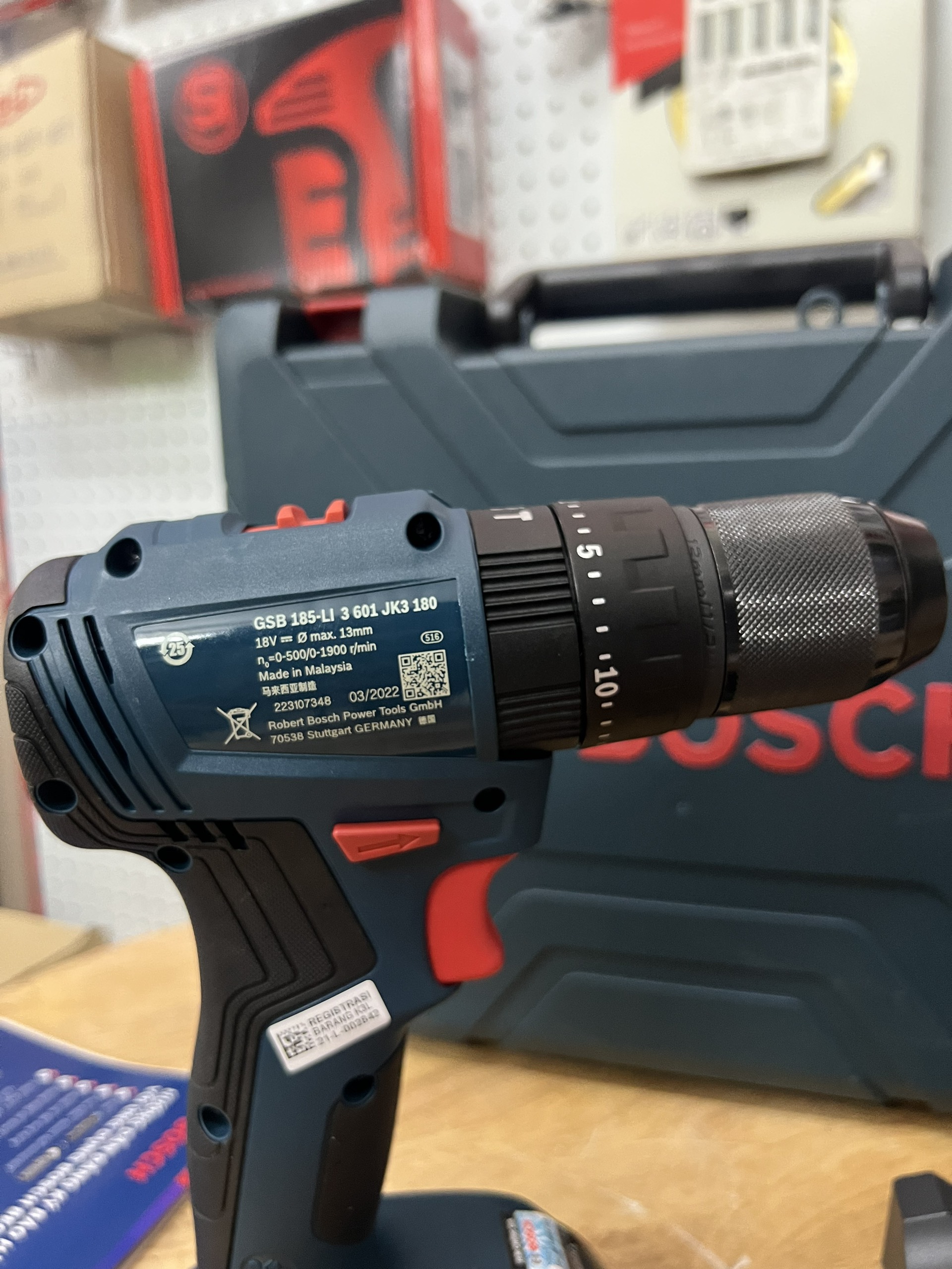 Thông số kỹ thuật máy khoan động lực pin Bosch GSB 183-LI 18V bộ 1 pin
