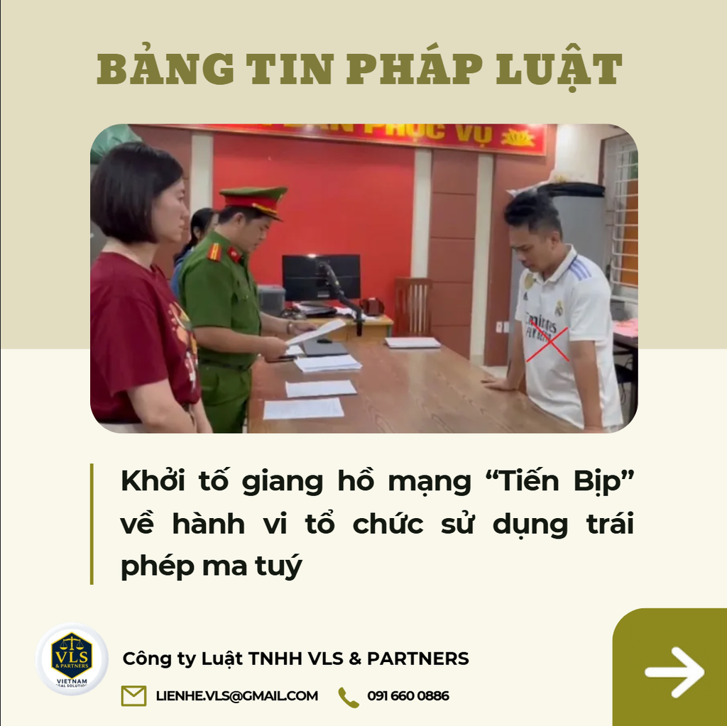Tiến Bịp bị khởi tố, bắt tạm giam vì tổ chức sử dụng trái phép chất ma túy