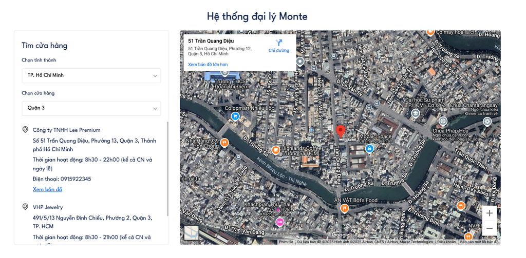 THÔNG BÁO CẬP NHẬT DANH SÁCH ĐẠI LÝ MONTE (MONTE LAB GROWN DIAMOND, MONTE MOISSANITE) 2025 MỚI NHẤT