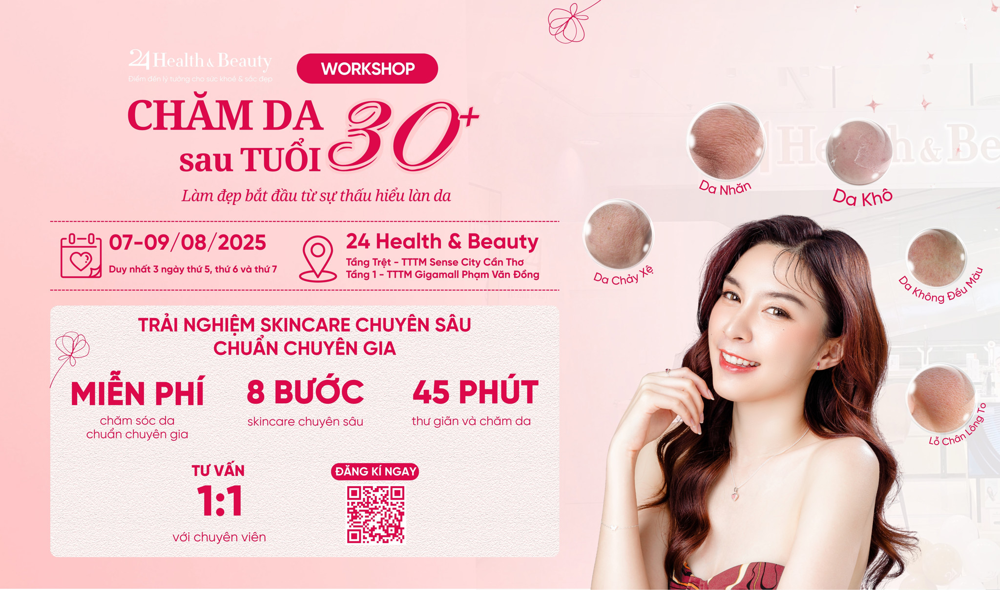 WORKSHOP CHĂM DA SAU TUỔI 30 TIẾP TỤC CẬP BẾN TẠI SENSE CITY HỒ CHÍ MINH & SENSE CITY CẦN THƠ