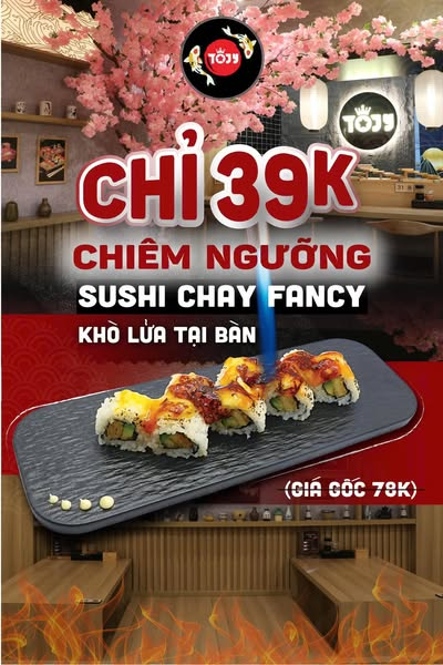 ✨SUSHI CHAY FANCY – TRẢI NGHIỆM KHÒ LỬA TẠI BÀN CÓ 1-0-2✨