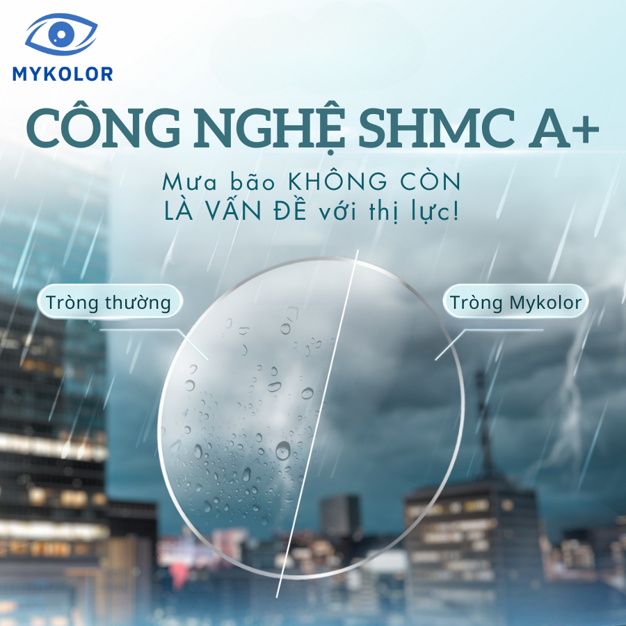 Tròng kính Mykolor ứng dụng SHMC A+ – Bảo vệ tầm nhìn sắc nét trong mọi điều kiện