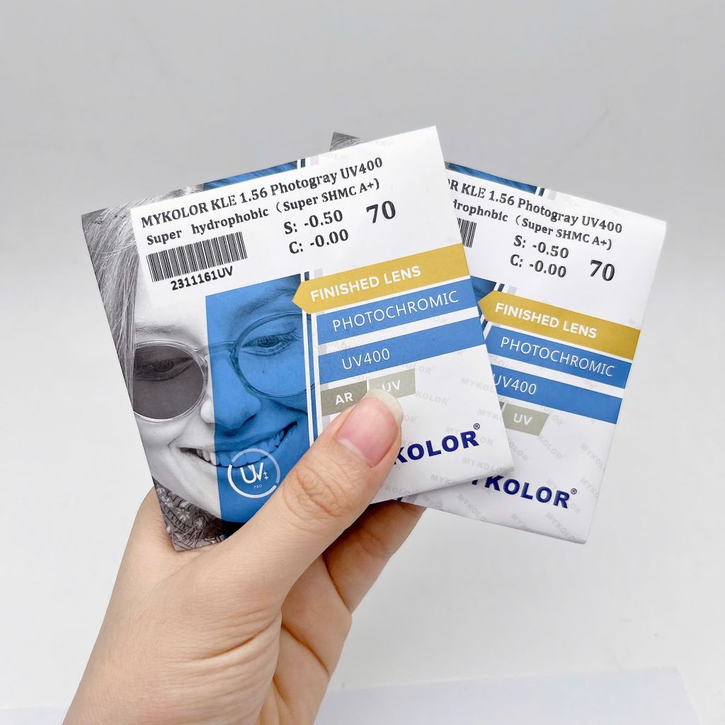 MYKOLOR KLB_1.56 PHOTOGREY.UV400 – Tròng Kính Đổi Màu Xám, Bảo Vệ Mắt Tối Ưu Mỗi Ngày