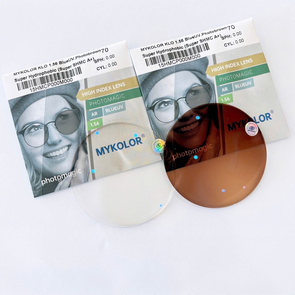 Tròng Kính Mykolor KLOB 1.56 BlueUV.Photobrown – Giải Pháp Thời Trang Và Bảo Vệ Đôi Mắt