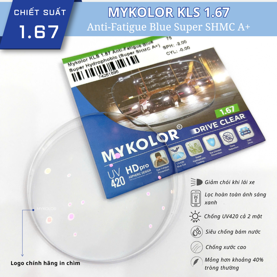 Tròng Kính Chống Chói Mykolor KLS 1.67 – Lựa Chọn Tối Ưu Cho Đôi Mắt Người Việt Hiện Đại