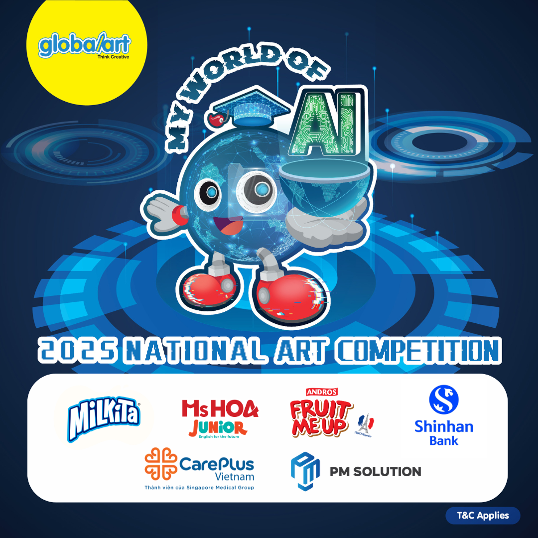 Global Art Việt Nam Cảm Ơn Các Nhà Tài Trợ Đồng Hành Cùng Cuộc Thi Họa Sĩ Nhí 2025 – My World of AI
