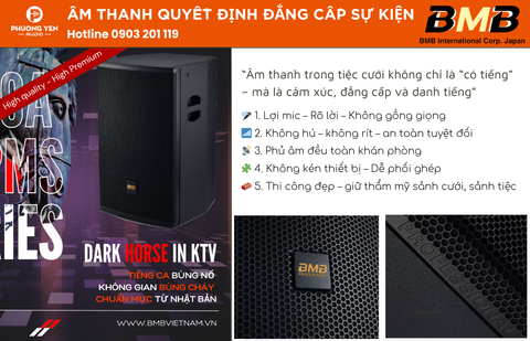Loa BMB lợi mic – Âm thanh tinh tế cho phòng tiệc cưới sang trọng