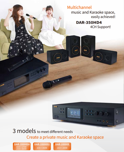🔊 BMB DAR-350HD2 – Amply Karaoke Công Suất Khủng 350W x2 CH