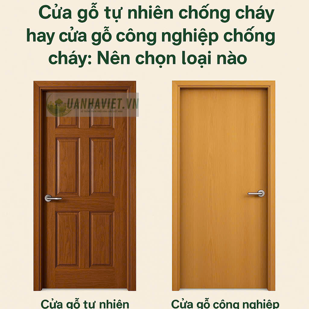Cửa Gỗ Tự Nhiên Chống Cháy Hay Cửa Gỗ Công Nghiệp Chống Cháy : Nên Chọn Loại Nào