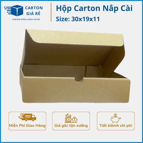 Hộp carton nắp cài 30x19x11
