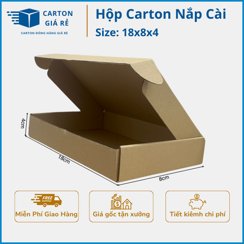 Hộp carton nắp cài 18x8x4
