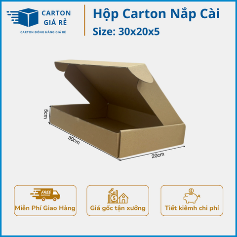 Hộp carton nắp cài 30x20x5