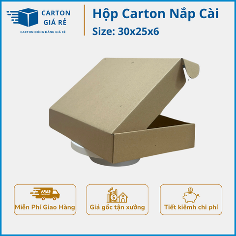 Hộp carton nắp cài 30x25x6
