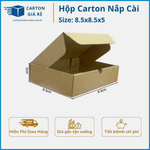 Hộp carton nắp cài 8.5x8.5x5