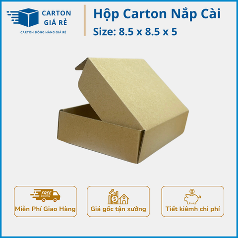 Hộp carton nắp cài 8.5x8.5x5