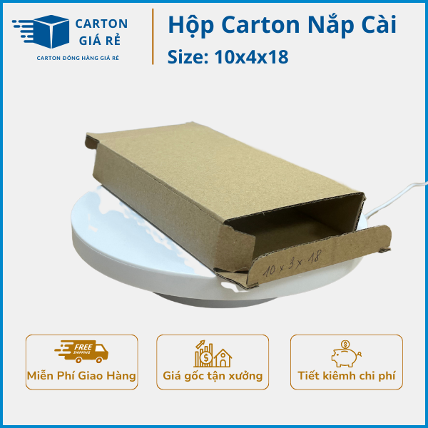 Hộp carton nắp đối 10x4x18