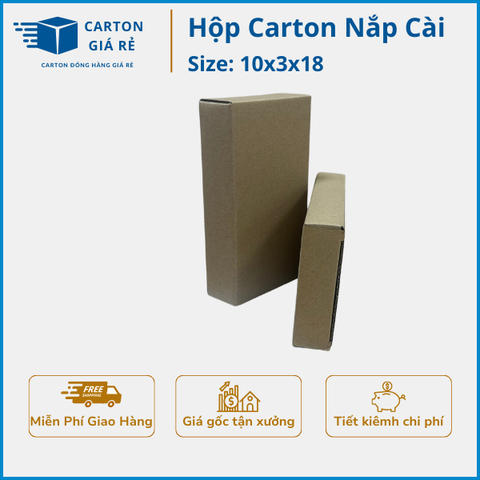 Hộp carton nắp đối 10x3x18