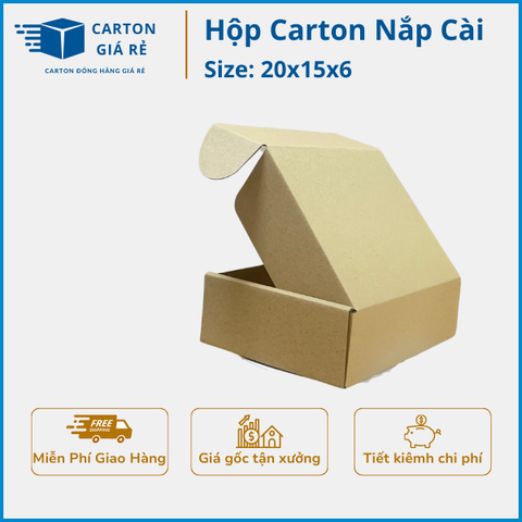 Hộp carton nắp cài 20x15x6