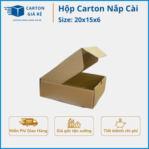 Hộp carton nắp cài 20x15x6
