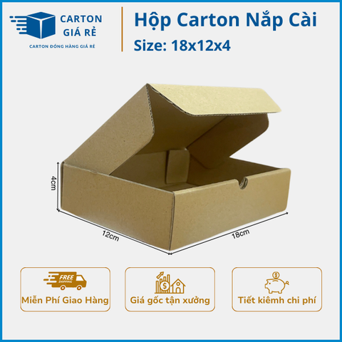 Hộp carton nắp cài 18x12x4