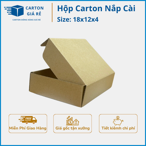 Hộp carton nắp cài 18x12x4