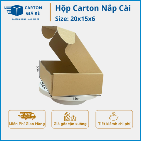 Hộp carton nắp cài 20x15x6