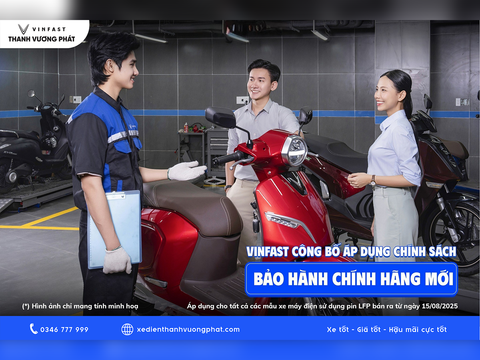 VINFAST BẢO HÀNH CHÍNH HÃNG 6 NĂM CHO XE - 8 NĂM CHO PIN XE MÁY ĐIỆN