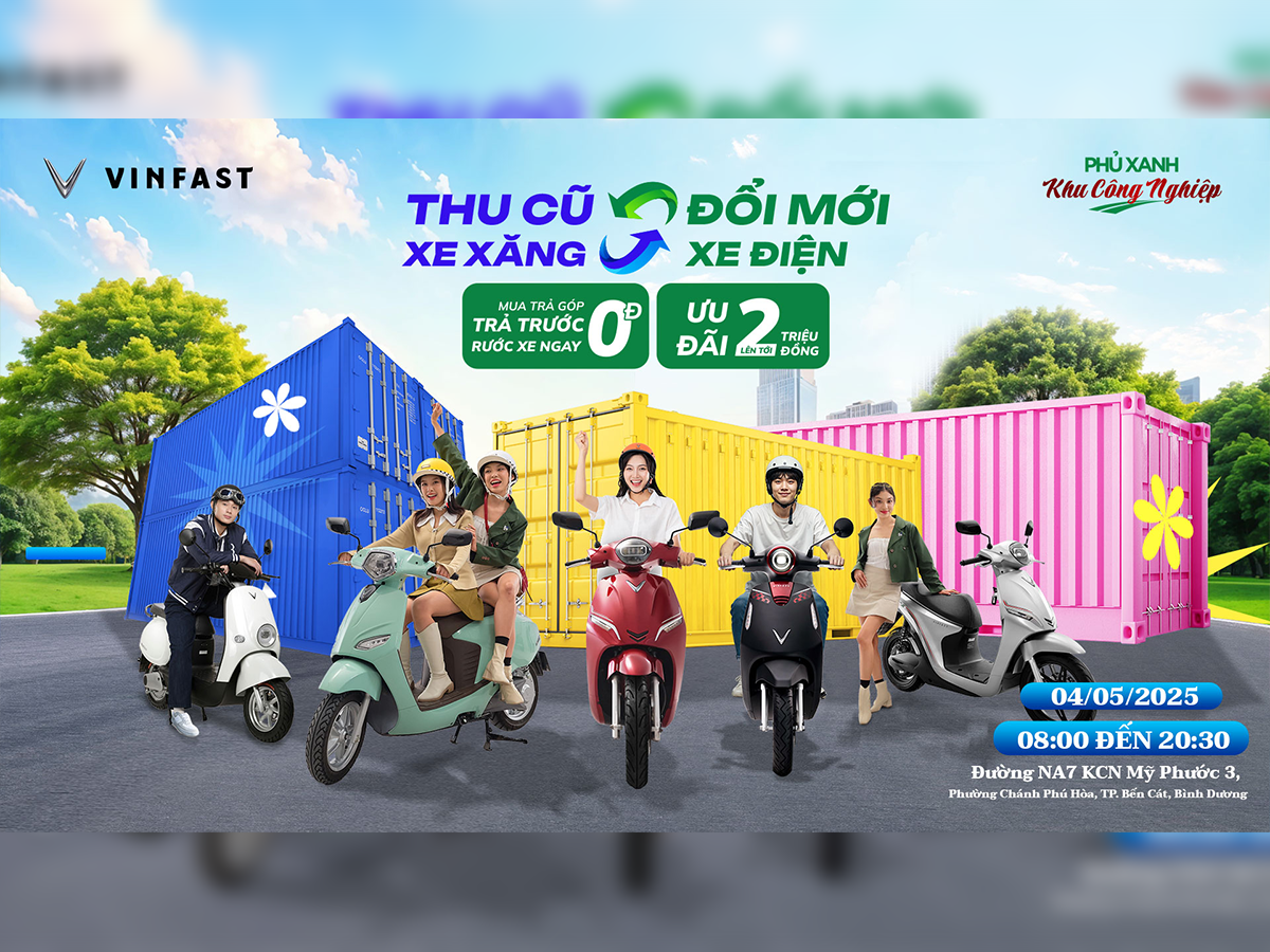 SỰ KIỆN XE MÁY ĐIỆN VINFAST PHỦ XANH KHU CÔNG NGHIỆP