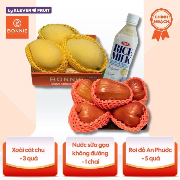 Combo Trái Cây Hàng Ngày – Sữa Gạo Hàn Quốc, Roi Đỏ An Phước, Xoài Chu Vàng Từ Bonnie Fruit
