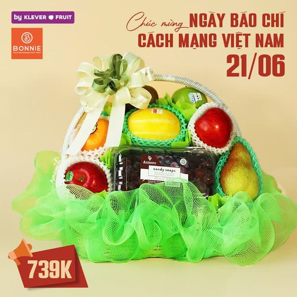 Giỏ Quà Báo Chí Việt Nam 21/6 - 01 từ Bonnie Fruit