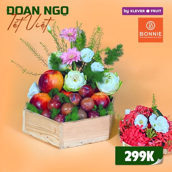 Mâm Cúng Tết Đoan Ngọ 01 – Bonnie Fruit: Táo Juliet Hữu Cơ, Mận Hậu, Hoa Sen